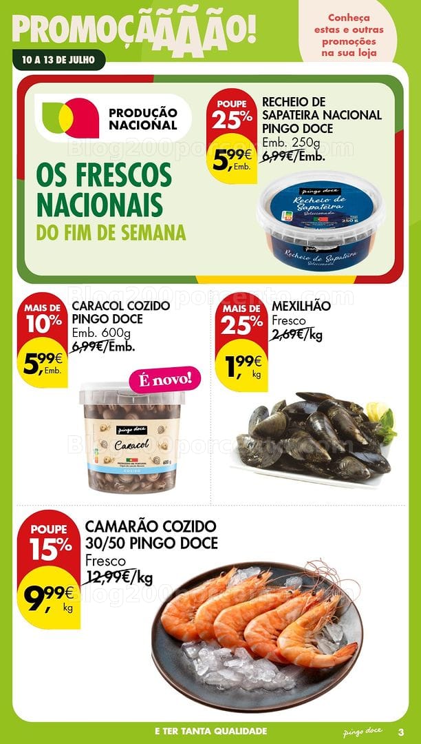 Antevisão Folheto PINGO DOCE Promoções Fim de Semana - 10 a 13 julho